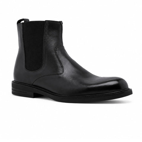 Bottines 3 Chelsea en Cuir Lisse: Noir