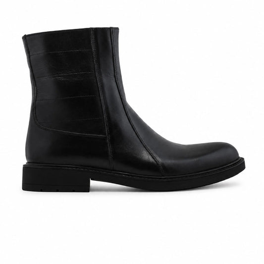 Bottines Zippées en Cuir: Noir