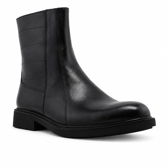 Bottines Zippées en Cuir: Noir