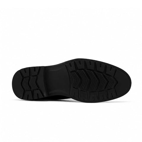 Bottines Richelieu à Lacets en Cuir: Noir Patiné