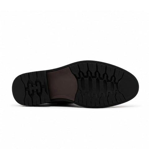 Bottines Brogues à Lacets en Cuir: Tabac Patiné