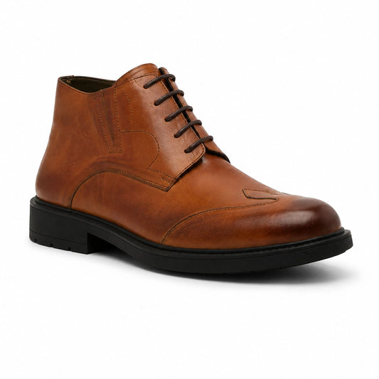 Bottines Chukka en Cuir: Tabac à Bout Golf Fleuri