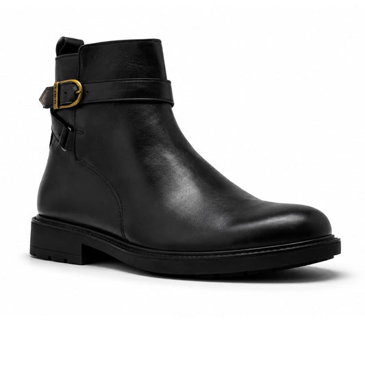 Bottines Jodhpur en Cuir: Noir à Boucle