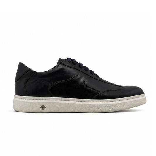 Baskets Basses en Cuir Lisse: Noir