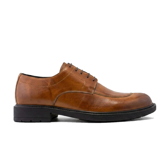 Derby 6 en cuir lisse: Tabac