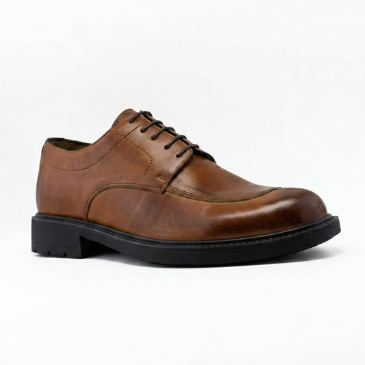 Derby 6 en cuir lisse: Tabac