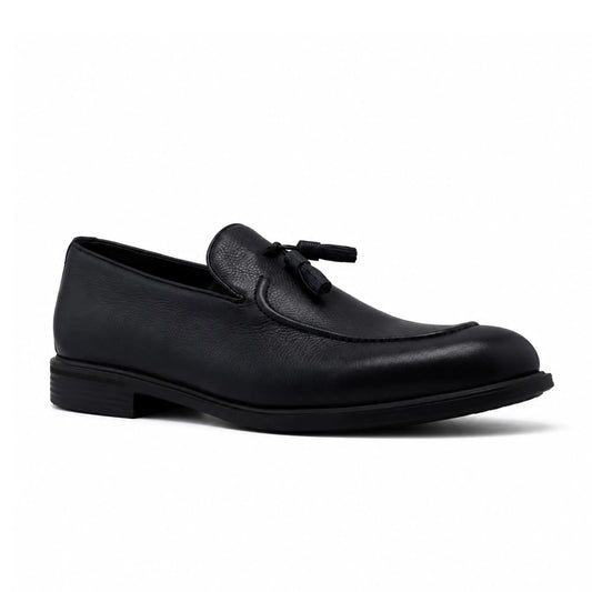 Tassel Loafer: Noir grainé