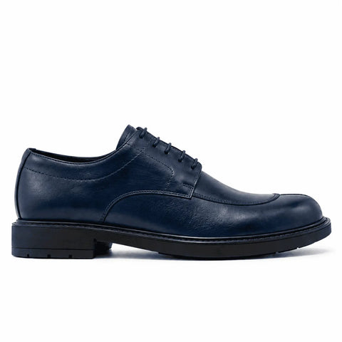 Derby 6 en cuir lisse: Bleu