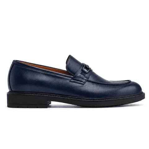 Mocassin à mors en cuir: Bleu